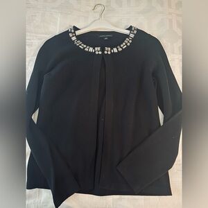 Banana Republic Black Cardigan with Embellished Collar